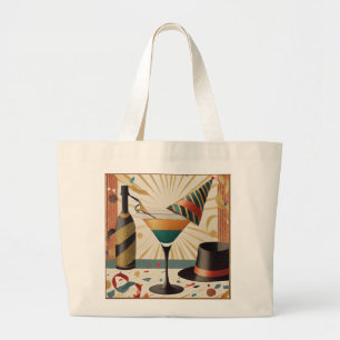 Mid-Century Cocktail-timmar - Nyårsafton Jumbo Tygkasse