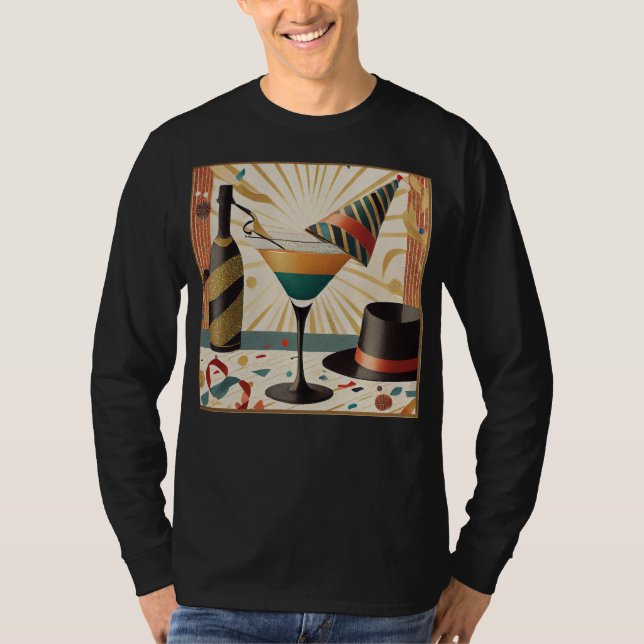 Mid-Century Cocktail-timmar - Nyårsafton T Shirt (Framsida)