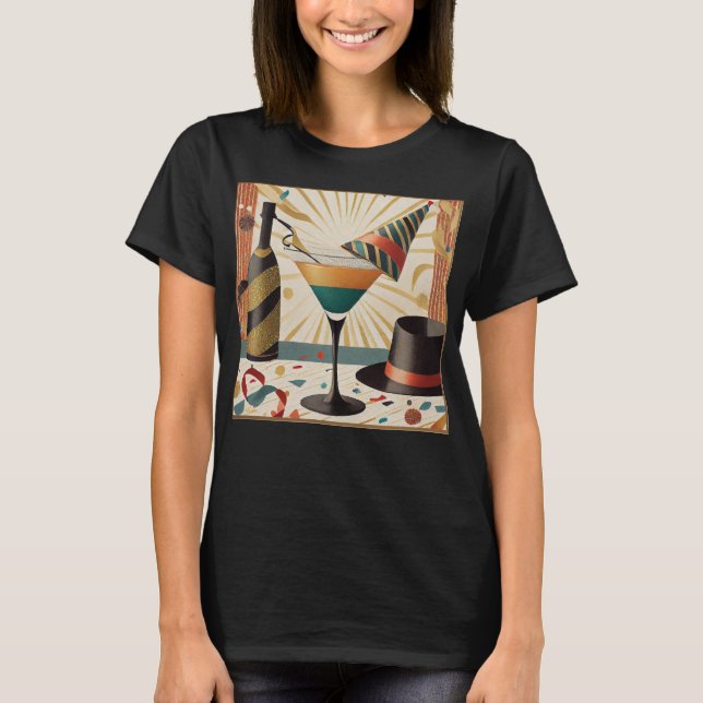 Mid-Century Cocktail-timmar - Nyårsafton T Shirt (Framsida)
