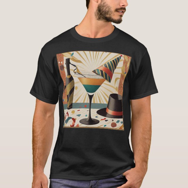 Mid-Century Cocktail-timmar - Nyårsafton T Shirt (Framsida)