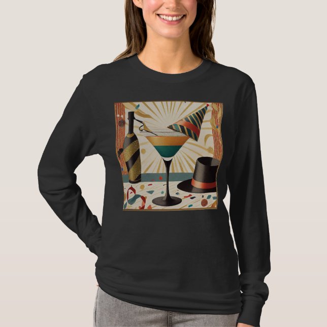 Mid-Century Cocktail-timmar - Nyårsafton T Shirt (Framsida)