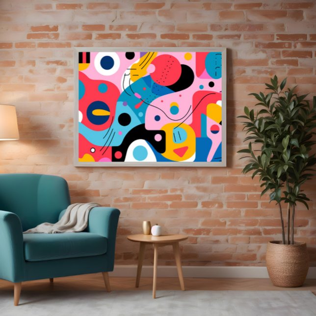Mid Century Colorful Abstrakt Art Poster (Skapare uppladdad)