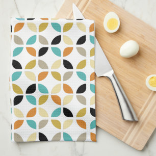 Mid Century Colorful Geometric Circles Mönster Kökshandduk
