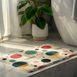 Mid century colorful geometric pattern badrumsmatta