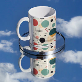 Mid century colorful geometric pattern kaffemugg