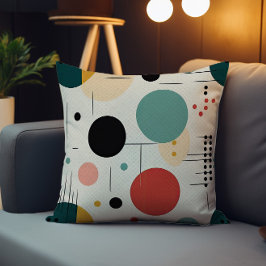 Mid century colorful geometric pattern kudde