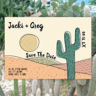 Mid Century Desert Cactus sparar datumet Bröllop Inbjudningar