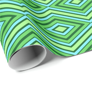 Mid Century Diamond Mönster Jade Grönt och Aqua Presentpapper