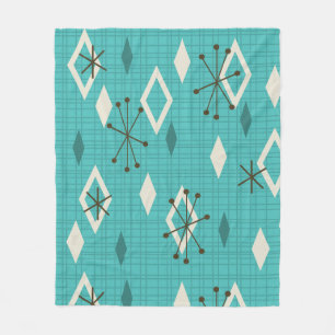 Mid Century Diamonds Starbursts Turcos Fleecefilt