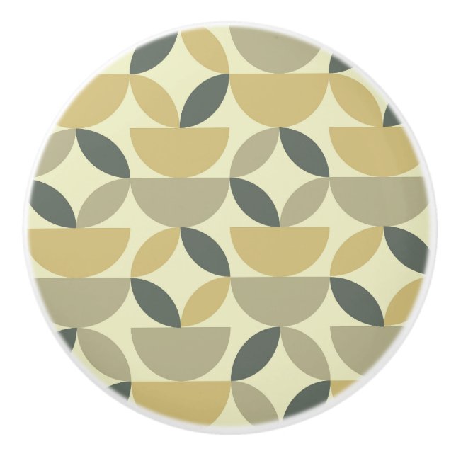 Mid Century Earth tone half Circles and  shapes  Knopp (Framsidan)