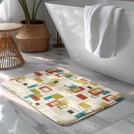 Mid Century-färgfull modern geometrisk mönster Badrumsmatta
