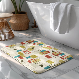 Mid Century-färgfull modern geometrisk mönster Badrumsmatta