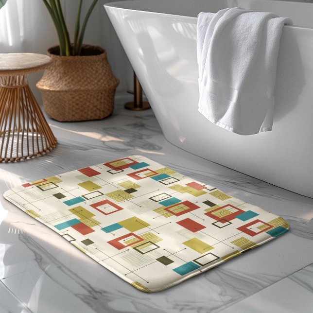 Mid Century-färgfull modern geometrisk mönster Badrumsmatta (Skapare uppladdad)