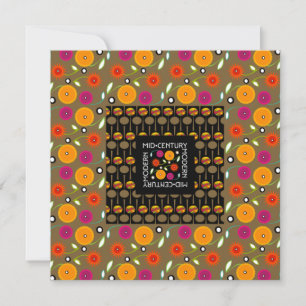 Mid-Century Flowers Card Inbjudningar