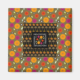 Mid Century Flowers Magnet