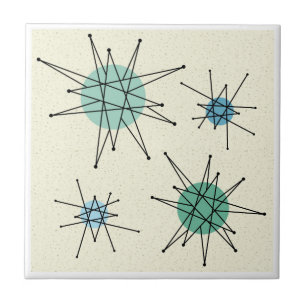 Mid Century Franciscan Starburst 5 Kakelplatta