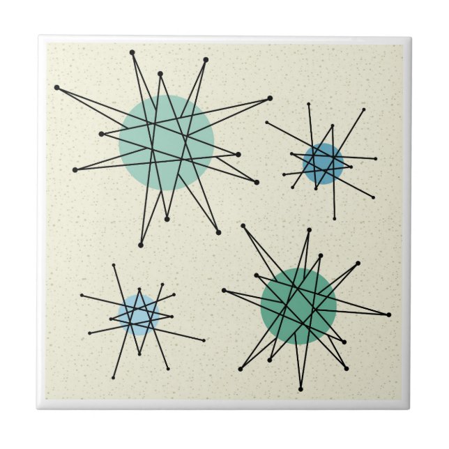 Mid Century Franciscan Starburst 5 Kakelplatta (Framsidan)