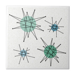 Mid Century Franciscan Starburst 6 Kakelplatta