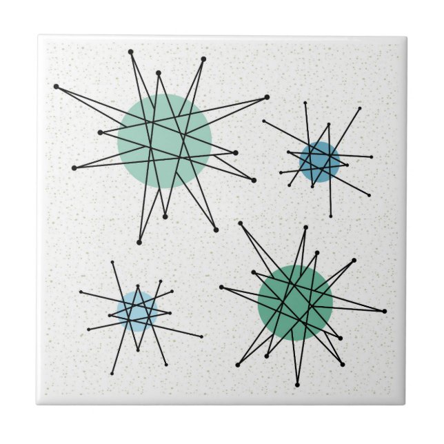 Mid Century Franciscan Starburst 6 Kakelplatta (Framsidan)