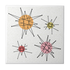 Mid Century Franciscan Starburst 8 Kakelplatta