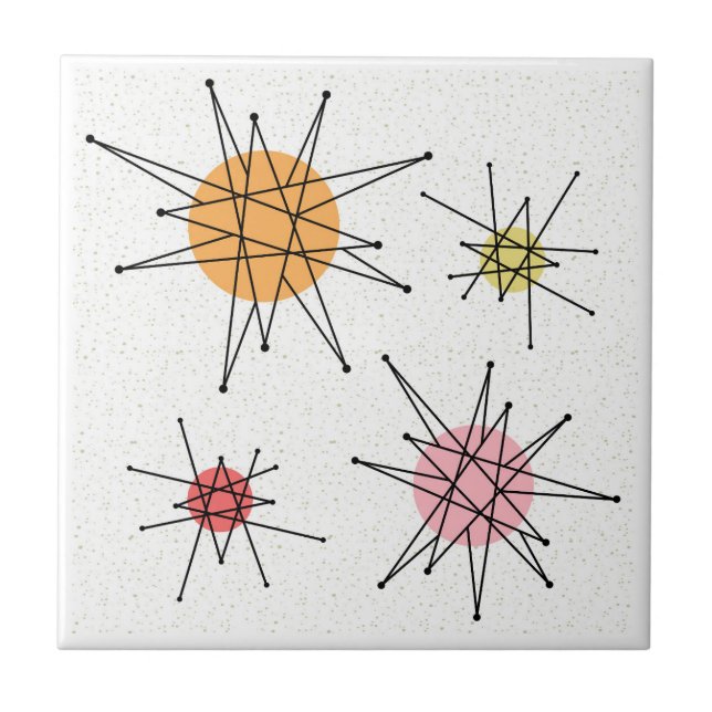 Mid Century Franciscan Starburst 8 Kakelplatta (Framsidan)