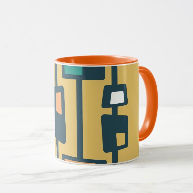 Mid Century Funky Block Gula Mugg (Framsida höger)