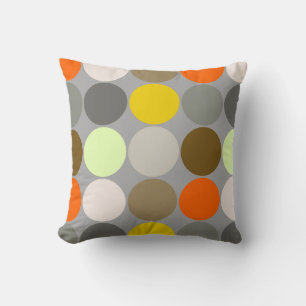 Mid-Century-gåvor, Grått, Guld och Orange Kudde