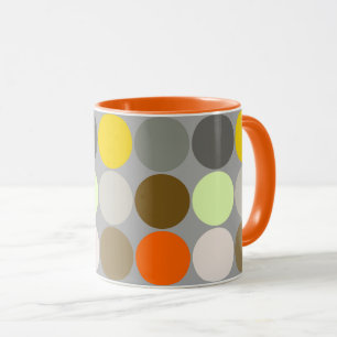 Mid-Century-gåvor, Grått, Guld och Orange Mugg