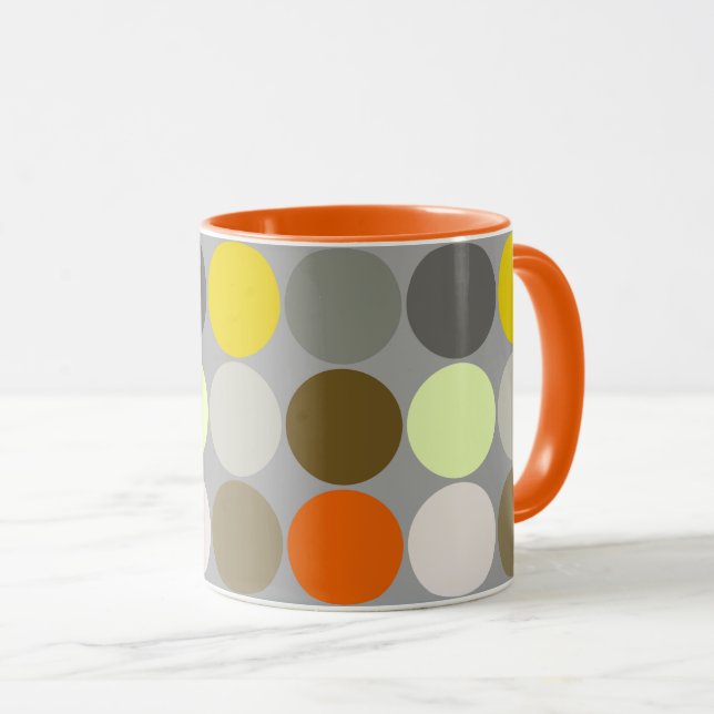 Mid-Century-gåvor, Grått, Guld och Orange Mugg (Framsida höger)