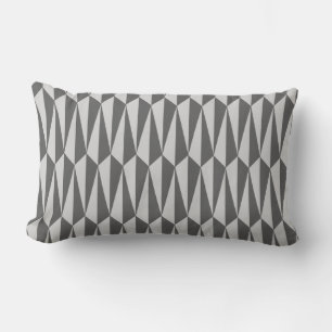 Mid-Century-geometri, gråttets nyanser Lumbarkudde