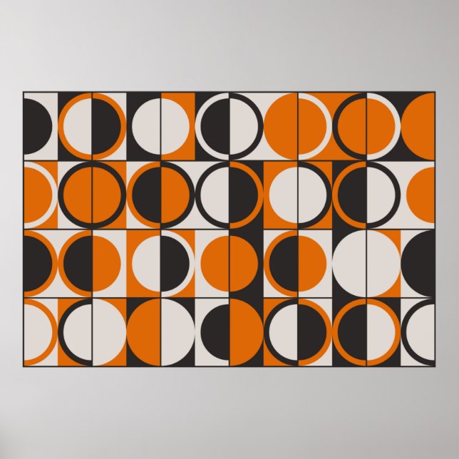 Mid-century geometric abstract pattern with simple poster (Framsidan)