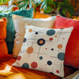 Mid Century Geometric Mönster Kudde