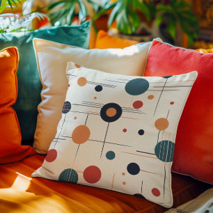 Mid Century Geometric Mönster Kudde