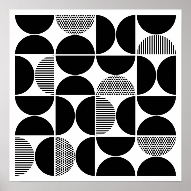 Mid Century Geometric Mönster Poster (Framsidan)