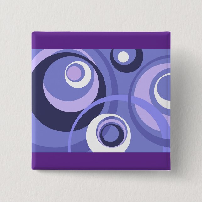 Mid-Century Geometric Purple Circles Abstract Knapp (Framsida)
