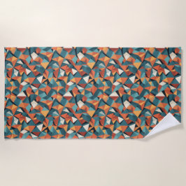 Mid-Century Geometric Teal & Orange Pattern