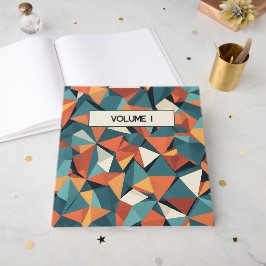 Mid-Century Geometrisk Teal & Orange | Anpassad bo Gästböcker