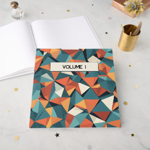 Mid-Century Geometrisk Teal & Orange Anpassad bo Gästböcker