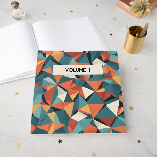 Mid-Century Geometrisk Teal & Orange | Anpassad bo Gästböcker