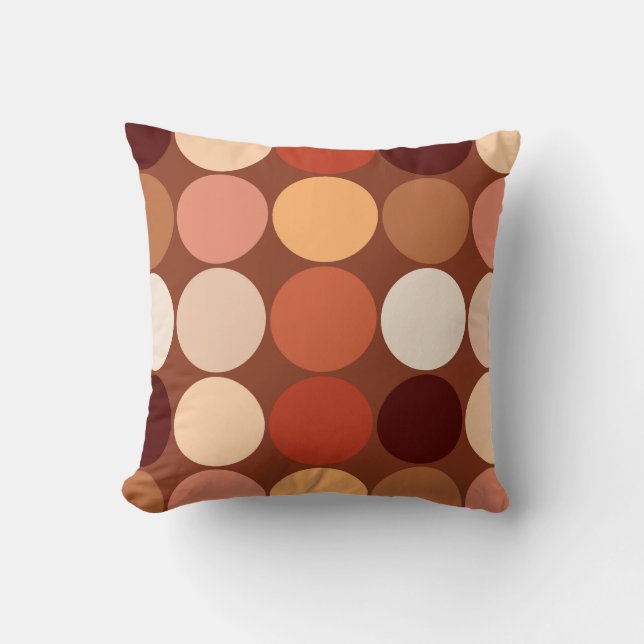 Mid-Century Giant Dots, Chokladbrun & Tan Kudde (Framsida)