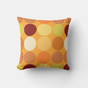 Mid-Century Giant Dots, Mustard Guld och Brown Kudde