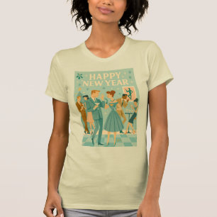 Mid Century Gott Nytt År Martini-dansen T Shirt