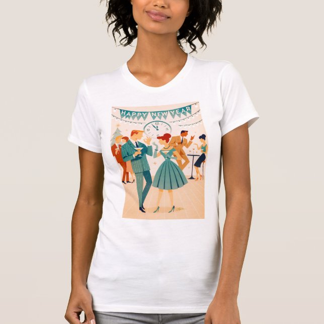 Mid Century Gott Nytt År The Martini Dance T Shirt (Framsida)