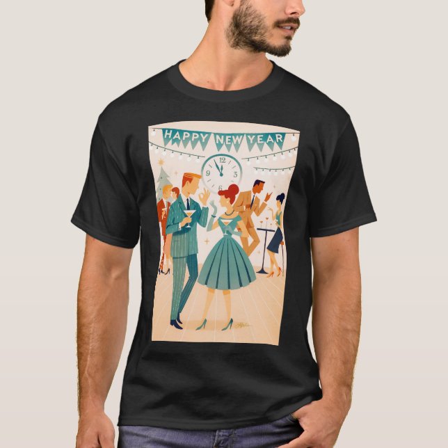 Mid Century Gott Nytt År The Martini Dance T Shirt (Framsida)