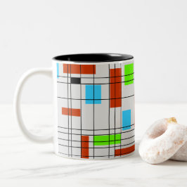 Mid Century Grid Två-Tonad Mugg