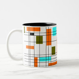 Mid Century Grid Två-Tonad Mugg