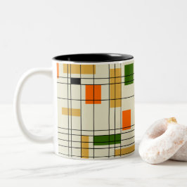 Mid Century Grid Två-Tonad Mugg