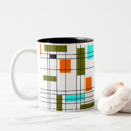 Mid Century Grid Två-Tonad Mugg