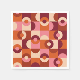 Mid Century halvcirkel rosa orange beige Pappersservett
