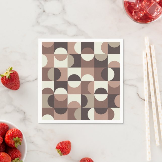 Mid Century Halvcirklar i Mocha Mousse och brun Pappersservett (Insitu)